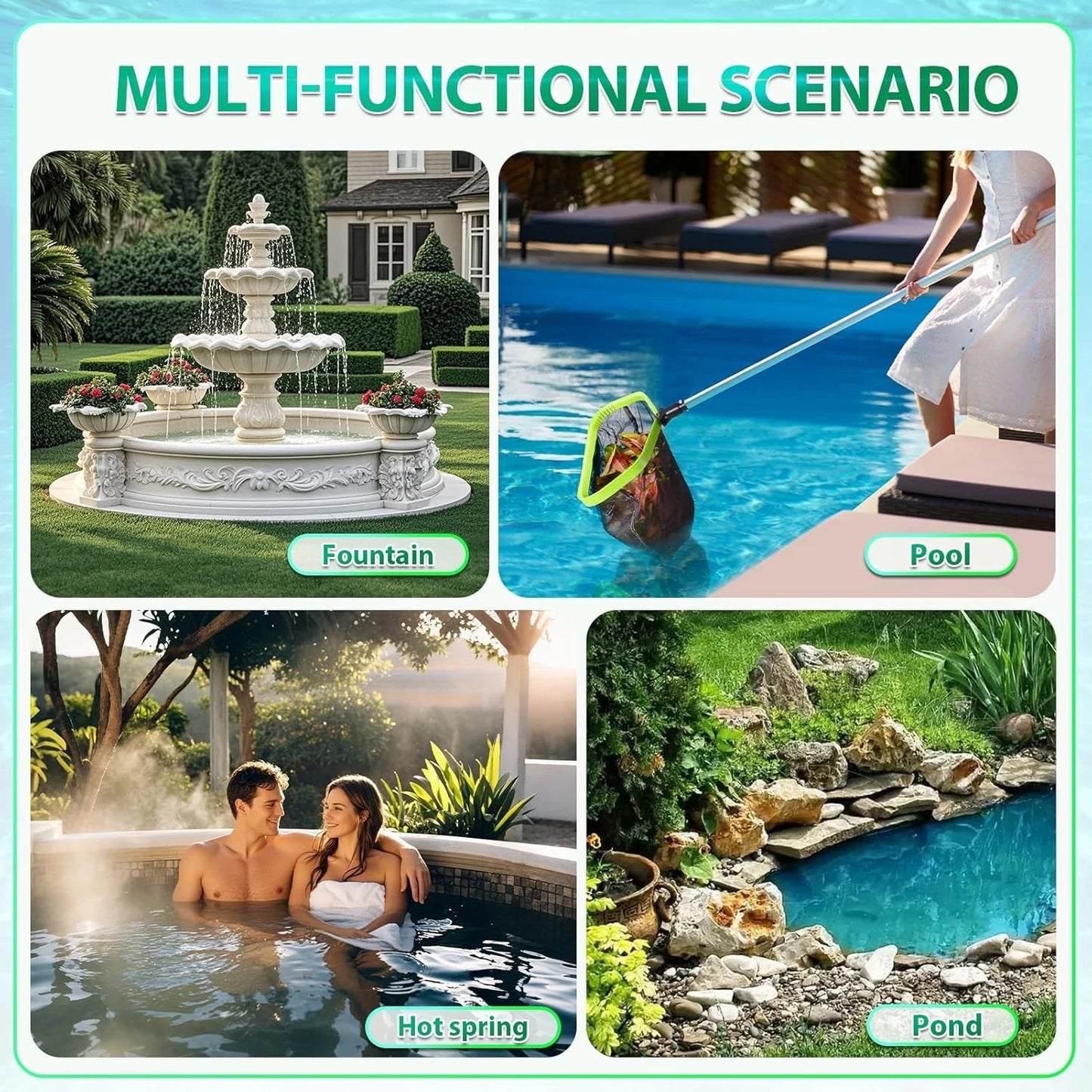 Pool Skimmer Net Double Layer , Heavy Duty