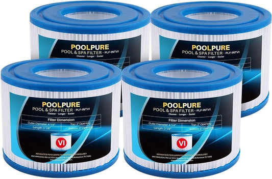 POOLPURE Bestway Spa Filter Type VI Hot Tub Filter Replaces 90352E Set of 4