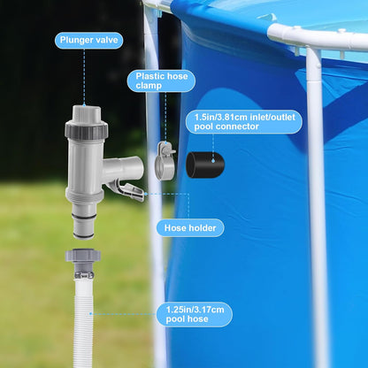 2 in 1 Pool Hose Adapter Connector Swimming Pool Pump Filter Fitting