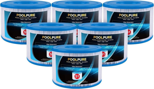 POOLPURE Spa Filter Type S1 6 Pack Hot Tub Filter Cartridges 11692