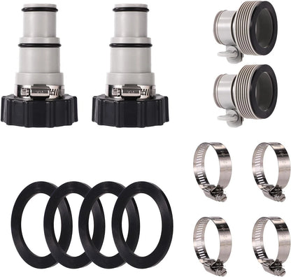 Pool Hose Adapter Kit – Type A & B Conversion Connectors inc Clamps Washers