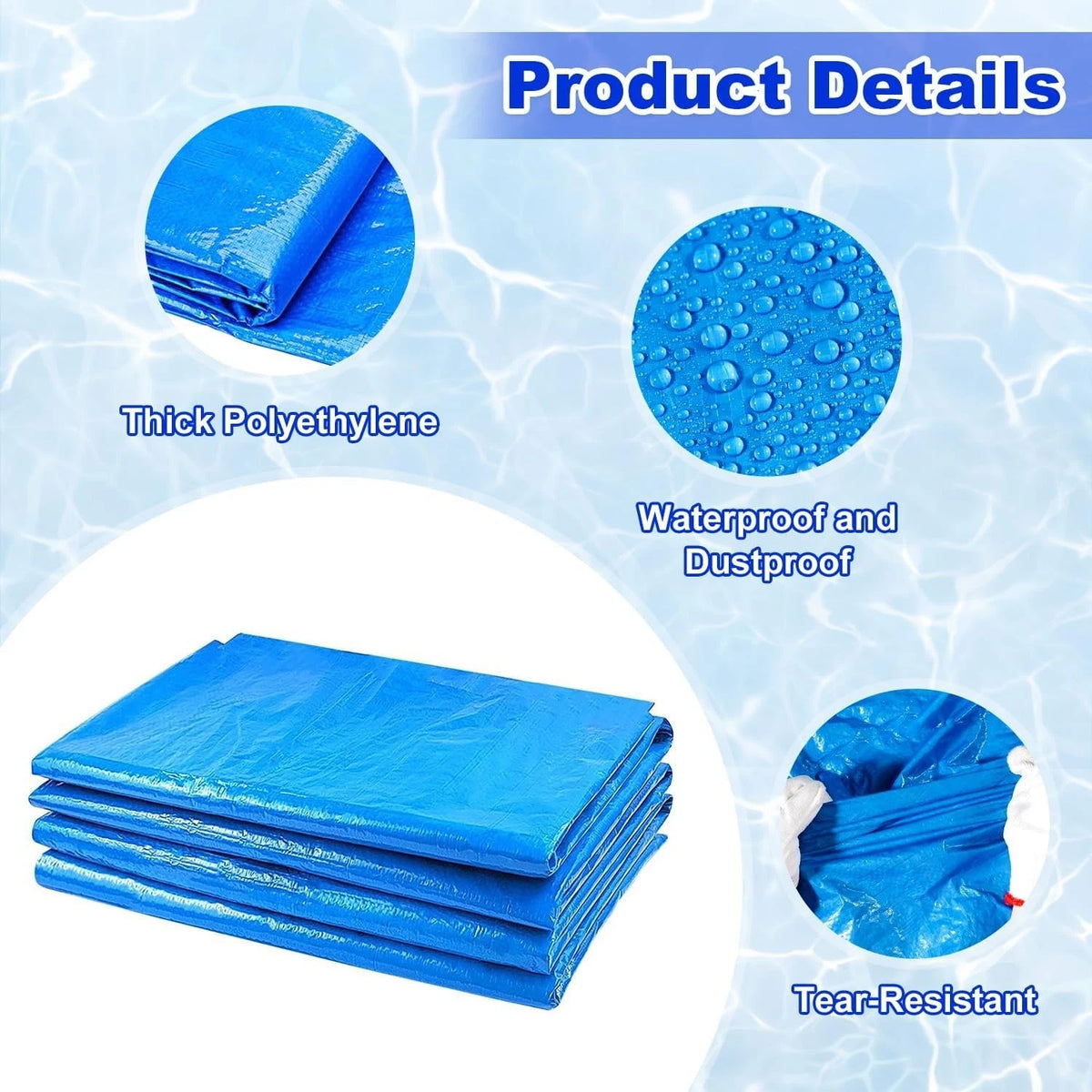 Pool Ground Cloth 274 x 274cm Waterproof Floor Protector Mat for Above Ground Pools & Hot Tubs