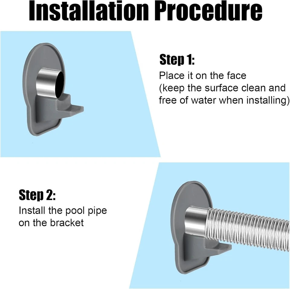 2 x Swimming Pool Pipe Holders – ABS Hose Support Brackets