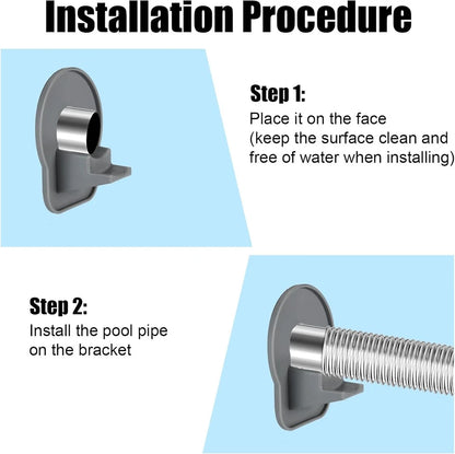 2 x Swimming Pool Pipe Holders – ABS Hose Support Brackets