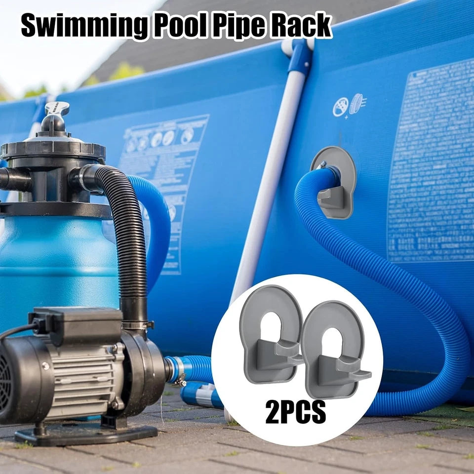 2 x Swimming Pool Pipe Holders – ABS Hose Support Brackets