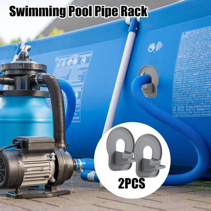 2 x Swimming Pool Pipe Holders – ABS Hose Support Brackets