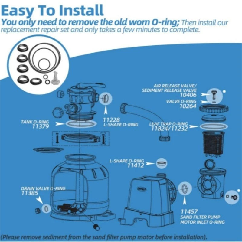 Swimming Pool Sand Filter Pumps Seal Gasket And O-Rings Valves Replacement Parts